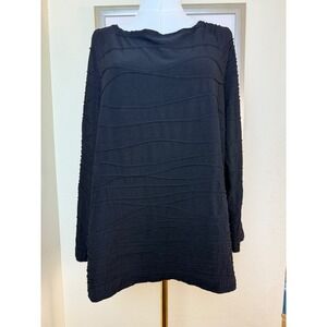 OSKA Textured Tunic Long Sleeve Top Lagenlook Shirt |‎ Black | Size 3